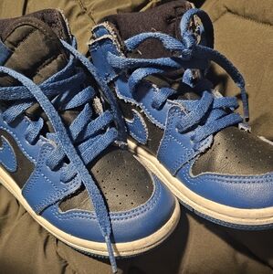 Kids Blue and Black Sneakers